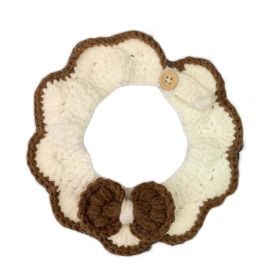 White & Brown Handmade Dog Collar