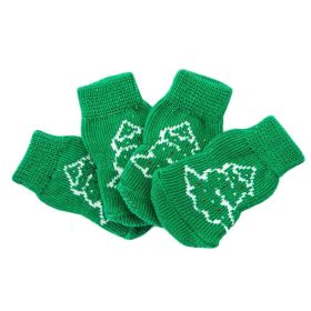 4 Pcs Green Christmas Tree Dog Socks