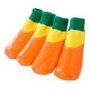 4 Pcs Dog Knitted Socks Waterproof, Orange 4#