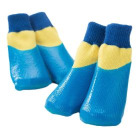 4 Pcs Dog Knitted Socks Waterproof, Blue 4#