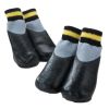 4 Pcs Dog Waterproof Coated Socks, Black Grey 4#