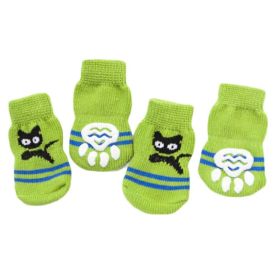 4 Pcs Green Dog Socks