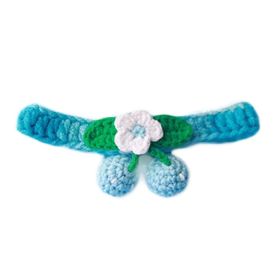Blue & Cherry Dog Collar Handmade