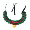 Green & Red Handmade Crochet Dog Collar