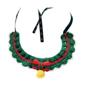 Green & Red Handmade Crochet Dog Collar