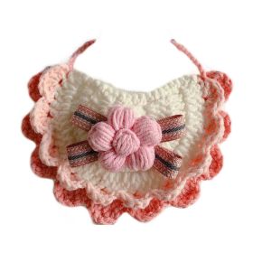 Pink Flower Handmade Dog Collar