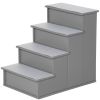 Pet Stairs Small Dog Steps for Couch Bed with Cushioned Cover Gray