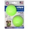 Green Glitter Ball 2-Pack Dog Toy | Soft PUP-X Rubber Floating Fetch Ball with Treat Dispenser | USA Made