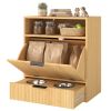 Dog Hidden Feeding Station with Storage & 2 Elevated Bowls