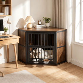 Wooden Dog Kennel End Table for Pets