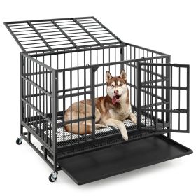 38 Inch Foldable Heavy-Duty Metal Dog Crate