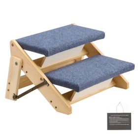 Wood 2-Step Dog Stairs, 110lbs Load Capacity
