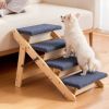 4-Step Wood Dog Stairs,150lbs Load Capacity