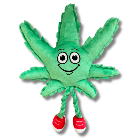Cute Stuffed Parody Marijuana Leaf Dog Toy