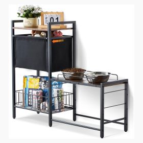VEVOR Pet Feeding Station with Storage Dog Food & Toy Organizer Raised Dog Bowls