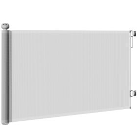 Retractable Dog Gate Extends Up to 55" Wide, 34" Tall, for Stairs, Doorways, Hallways, Indoor and Outdoor, Grey