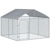 Outdoor Dog Kennel with Roof, Dog Run with Waterproof & UV-Resistant Cover, Secure Lock, for Backyard & Patio, 7.5' x 7.5' x 5.7'