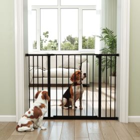 Black Pressure Fit Dog Gate Pet Barrier for Stairs Doorway 29.9''-42.1'' Width Adjustable Safety Fence for Home Entry