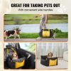 Dog Car Seat, Waterproof Dog Booster Seat for Car with Side Handles and A Storage Pocket, Clip-On Safety Leash and PP Cotton Filling