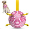 Dog , Squeaky Dogs Toys, Dog Soccer Ball with Straps, Puppy Gifts, Herding Balls with Bell Inside, Water Toy