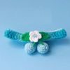 Blue & Cherry Dog Collar Handmade