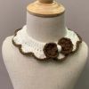 White & Brown Handmade Dog Collar
