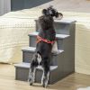 Pet Stairs Small Dog Steps for Couch Bed with Cushioned Cover Gray