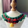 Green & Red Handmade Crochet Dog Collar