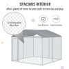 Dog Kennel Outdoor Run Fence with Roof, Steel Lock, Mesh Sidewalls for Backyard & Patio, 9.8' x 9.8' x 7.7'