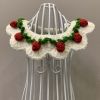 White Strawberry Handmade Dog Collar
