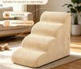 Anti slip dog step with washable zipper cover and brush, 4 layers