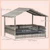 Wicker Pet House Dog Bed for Indoor/Outdoor Rattan Furniture with Cushion