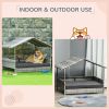 Wicker Pet House Dog Bed for Indoor/Outdoor Rattan Furniture with Cushion