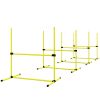 PawHut Dog Agility Training 4 Piece Set with Adjustable Height Jump Bars Carry Bag Yellow