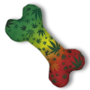 Stoned to da Bone, Cute Stuffed Rasta Leaf Bone Dog Toy, Funny Squeaky Weed Toy, Cool Plush Novelty 420 Gift for for Puppies & Small, Medium & Large B