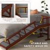 PawHut Wooden Dog Ramp with Removable Guardrails, Non-Slip Surface, 60" Long, Brown