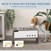 PawHut Elevated Dog Bowls, 3 Height Adjustable Raised Dog Bowls w/ Slow Feeder Mat, Stand, for Medium to Extra Large Dogs