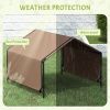PawHut Portable Dog Tent Water Resistant for Outdoor Shade Protection, Brown