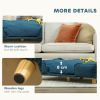 PawHut Raised Dog Couch with Comfortable Cushion, Pine Wood Legs, Foot Pads, for Large-Sized Dogs Indoor Use, Dark Blue