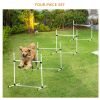 PawHut Dog Agility Training Equipment, 4 Piece Set with Adjustable Height Jump Bars, White