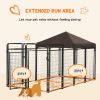 PawHut Outdoor Dog Kennel 9.3x4.6 Exercise Pen with UV Protection Canopy Water-resistant for Medium Large Dogs