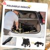 PawHut Foldable Doggy Stroller for Medium Large Dogs, Pet Stroller with Storage, Smooth Ride with Shock Absorption, Mesh Window & Safety Leash, Black
