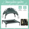 PawHut Elevated Dog Bed with Removable Canopy, Outdoor Dog Cot with UV Protection Canopy Shade, 24 inch Pet Bed for Camping, Gray