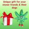 My Name is MJ, Cute Stuffed Parody Marijuana Leaf Dog Toy, Funny Squeaky Weed Toy, Cool Plush Novelty 420 Gift for Puppies & Small, Medium & Large Bre