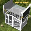 PawHut Cabin-Style Wooden Dog House for Large Dogs with Openable Roof & Giant Window, Dark Gray