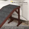 PawHut Dog Ramp Pet Ramp for Bed with Non-Slip Carpet, Top Platform, 74" x 16" x 25", Brown