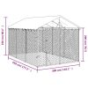 Outdoor Dog Kennel with Roof Silver 9.8'x14.8'x8.2' Galvanized Steel