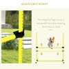 PawHut Dog Agility Training 4 Piece Set with Adjustable Height Jump Bars Carry Bag Yellow