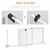 PawHut Freestanding Pet Gate Adjustable Wooden Dog Barrier 3 Panel Safety Fence w Lockable Door White 44.5-65.25x14.25x28
