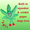 My Name is MJ, Cute Stuffed Parody Marijuana Leaf Dog Toy, Funny Squeaky Weed Toy, Cool Plush Novelty 420 Gift for Puppies & Small, Medium & Large Bre
